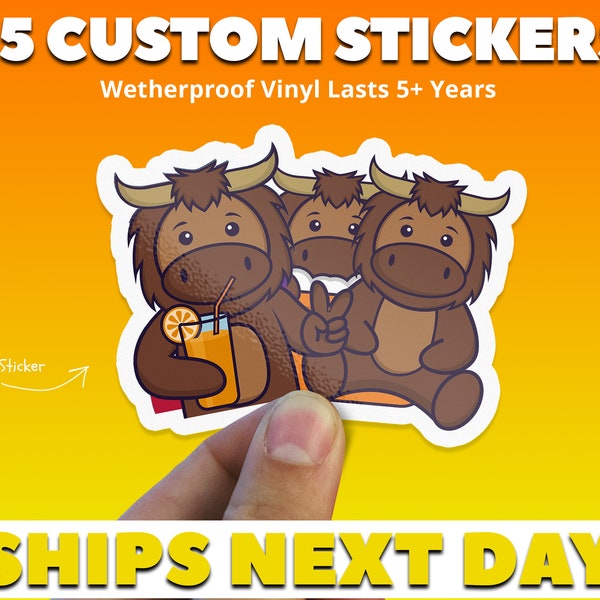 25 Custom Vinyl Stickers, Die Cut Stickers, Cut to Size Stickers, Ships Next Day, Free Shipping, Free Proof, Stickers, Personalized Sticker