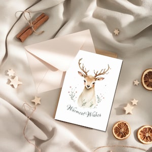 Juego de 11 tarjetas navideñas imprimibles, paquete de 11 tarjetas de acuarela de 5 x 7, tarjeta de felicitación moderna de vacaciones de invierno y Navidad, descarga digital