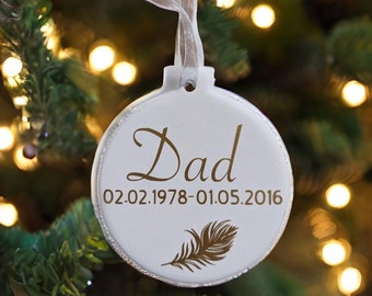 Personalised memorial bauble plaque, memorial gift, Christmas tree decoration, bauble