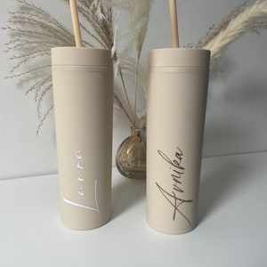 Personalised Skinny Matte Tumbler | 16oz | Cold Cup | Hot Cup | Double Walled | Straw Cup | Gift