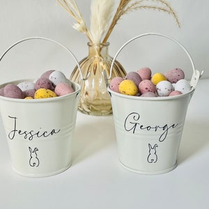 Personalised Easter bucket, Easter basket, Easter gift, Easter egg hunt, mini metal bucket, Easter, personalised