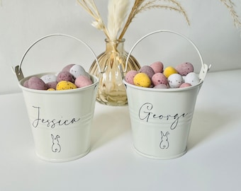 Personalised Easter bucket, Easter basket, Easter gift, Easter egg hunt, mini metal bucket, Easter, personalised