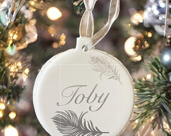 Personalised memorial bauble plaque, memorial gift, Christmas tree decoration, bauble