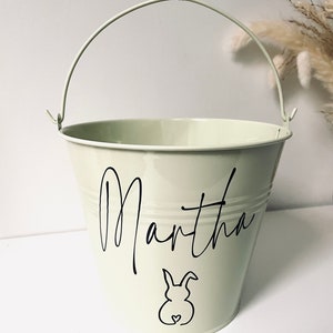 Personalised Easter bucket, Easter basket, Easter gift, Easter egg hunt, mini metal bucket, Easter, personalised image 4