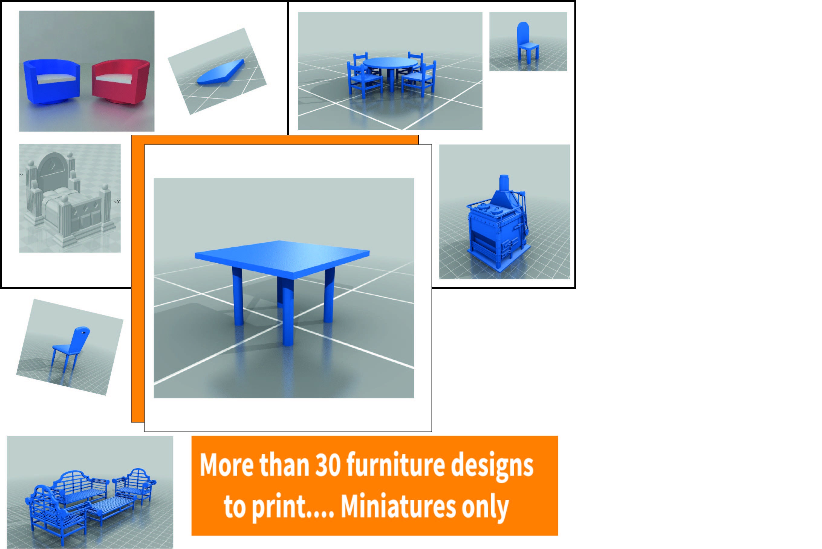 Miniature Furniture 3D Printables - Etsy