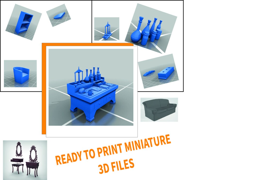 Miniature Furniture 3D Printables - Etsy