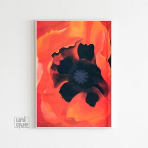 Georgia O'Keeffe Flowers - Poppy - Wall Gallery Print -  Colorful Flowers - Georgia O'Keeffe Exhibition - Vintage Print - Home Wall Decor