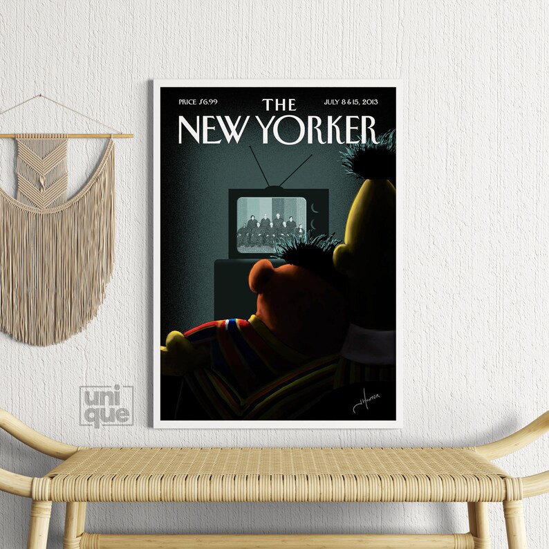The New Yorker Print July 8, 2013 Vintage Wall Print Sesame Street Print Gallery Wall Art Retro Magazine Cover New Yorker Poster image 5