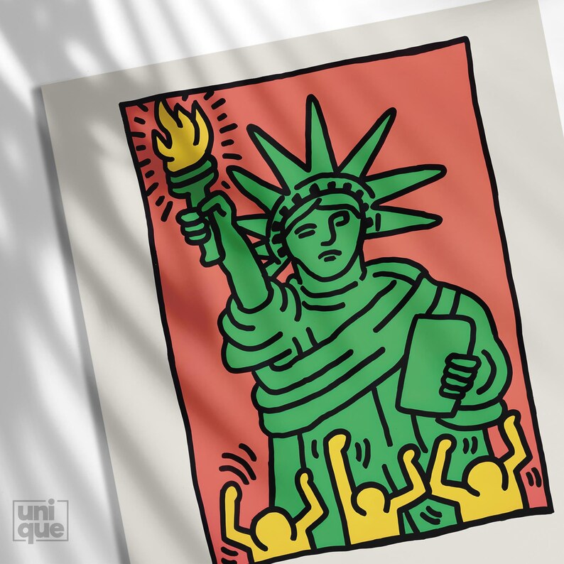 Keith Haring Poster Statue of Liberty, 1986 Graffiti Street Art High