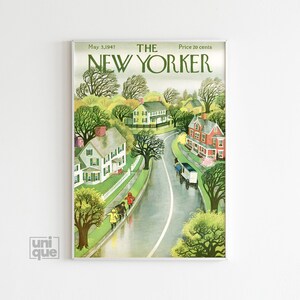 The New Yorker Magazine Cover - May 3, 1947 - Green Wall Art - Vintage Landscape Poster - Aesthetic Room Decor - Vintage Art Poster