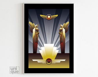 Art Deco Aesthetics - Roaring Twenties - Futurism Wall Art - Vintage Poster - Retro Print - French Art - Retro Futurism - Art Deco Style