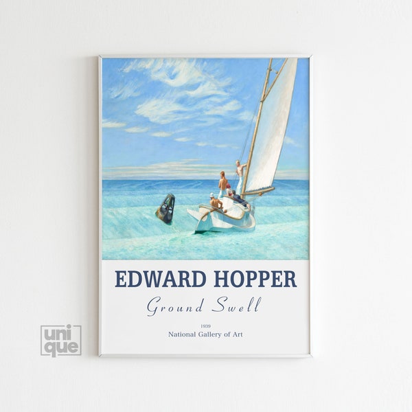 Edward Hopper Art Print - Ground Swell - Hopper Exhibition - Wall Art Decor - Impression vintage - Affiche Edward Hopper - Art américain - Art mural