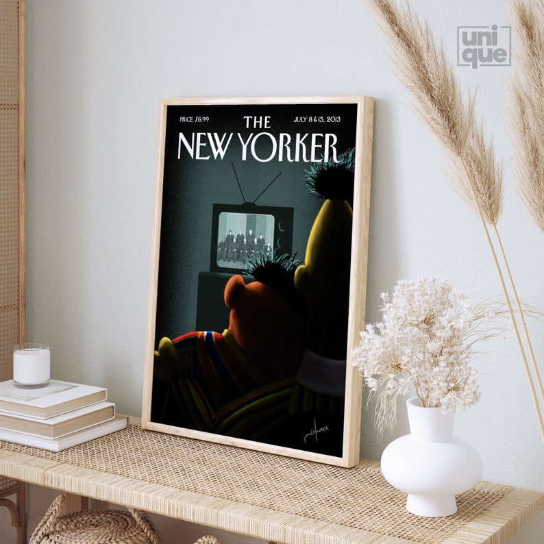 The New Yorker Print July 8, 2013 Vintage Wall Print Sesame Street Print Gallery Wall Art Retro Magazine Cover New Yorker Poster image 4