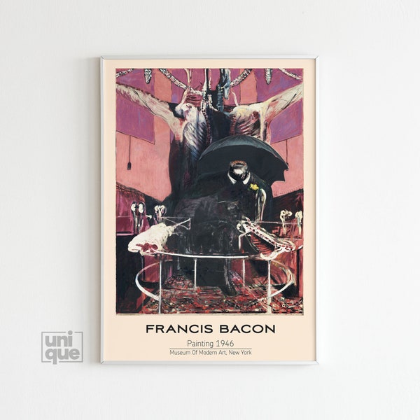 Francis Bacon Art Print - Schilderij, 1946 - Vintage Poster - Modern Wand decor - Mid Century Art - Gallery Quality Print - Bacon Exhibition