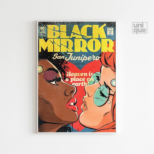 Black Mirror Print - San Junipero - Netflix Poster - Retro Movie Print - Black Mirror Series - Vintage Movie Print - Comic Poster - Netflix