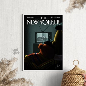 The New Yorker Print July 8, 2013 Vintage Wall Print Sesame Street Print Gallery Wall Art Retro Magazine Cover New Yorker Poster image 2