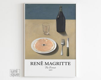 René Magritte Art - Le Portrait - Tirage abstrait - Art Mural vintage - Affiche Surréaliste - Tirage d’Art Célèbre - Affiche Magritte - Décoration murale