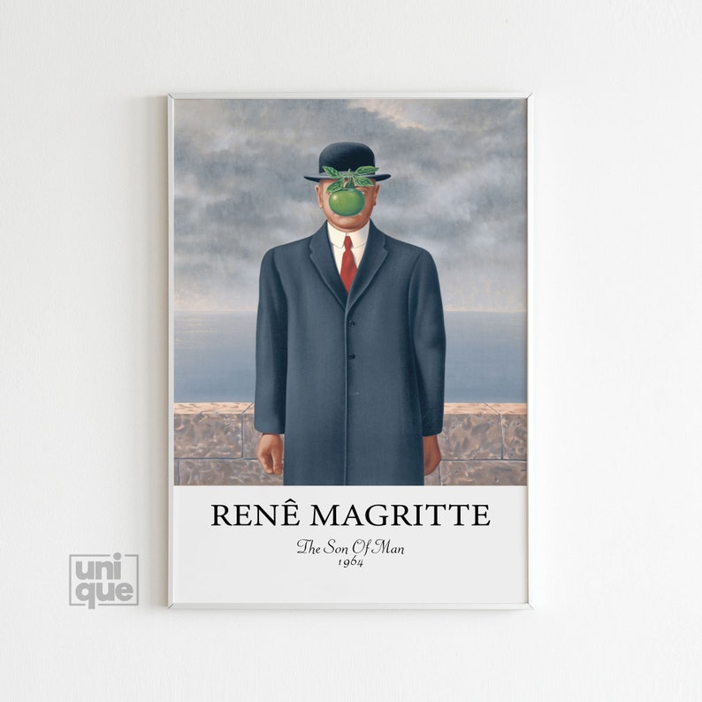 Rene Magritte Poster De Zoon van de Mens Abstracte Poster Vintage Wall Art Surrealisme Poster