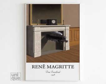 Exposition René Magritte - Time Transfixed - Art mural vintage - Décoration murale - Affiche abstraite - Magritte Art - Impression Surréalisme
