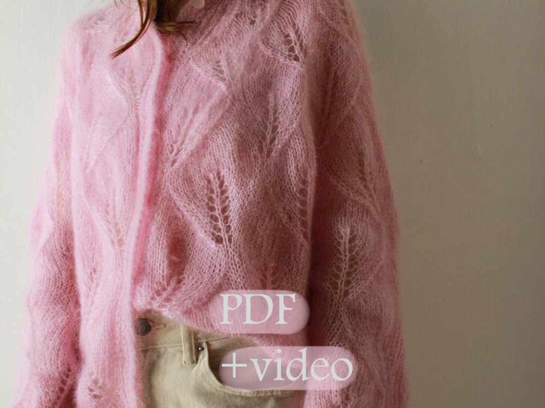 【セール】翌日発送　CLANE MOHAIR LOOSE KNIT CARDI Tender Leaves Cardie|knitting Pattern - Etsy