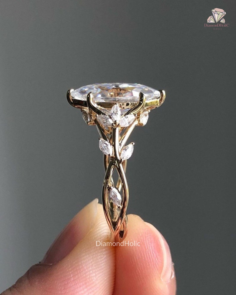 Vintage 2.05 CT Marquise Cut Moissanite Engagement Ring, Vintage Moissanite Diamond Ring, Solitaire Marquise Wedding Ring, Marquise Promise