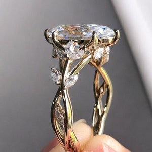 2.05CT Marquise Lab Grown Wedding Ring, Lab Grown Diamond Ring Solitaire Floral Nature Inspired Engagement ring Gift Rings For Women