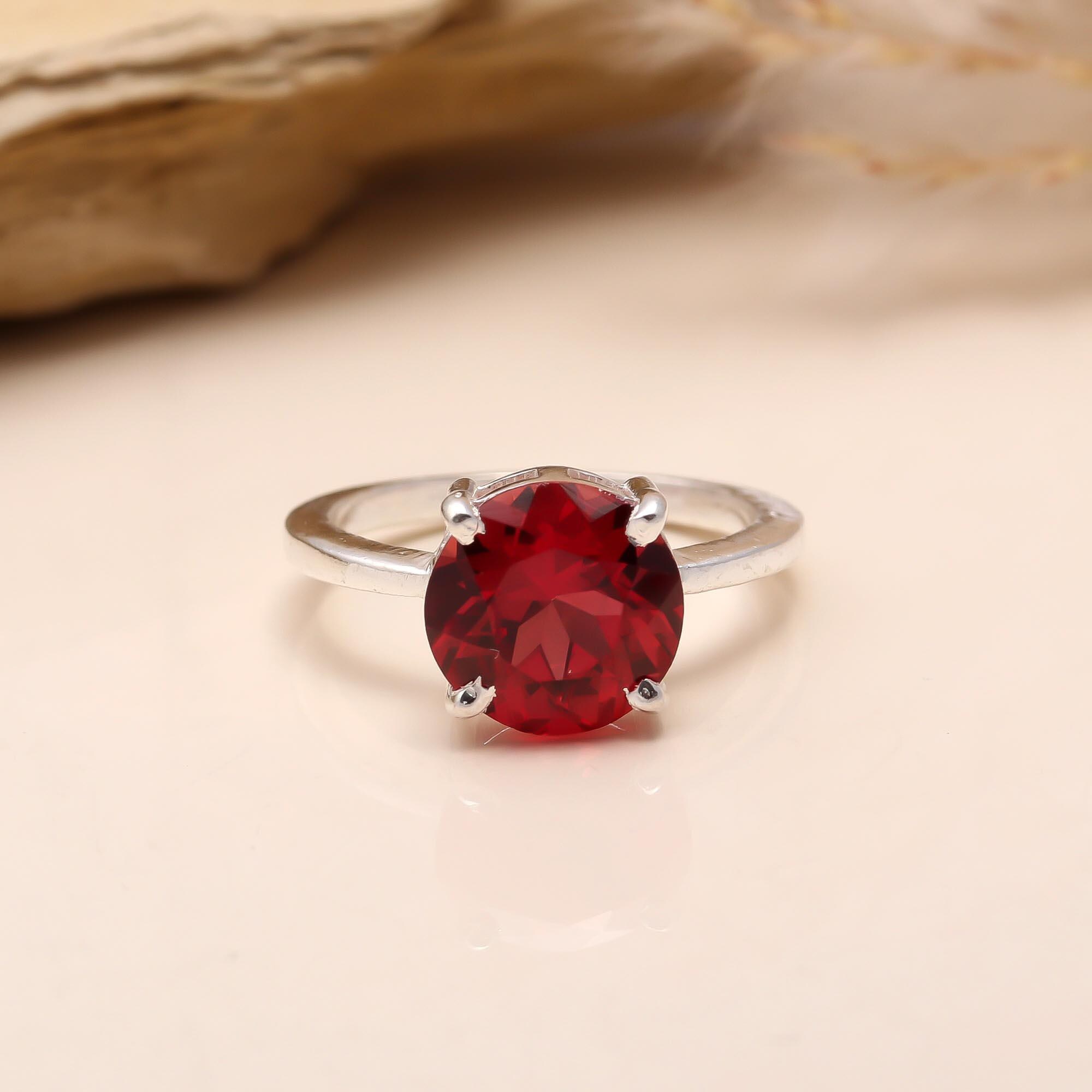 セイロンサファイアリング：6カラットのラウンドピンクジェムストーン