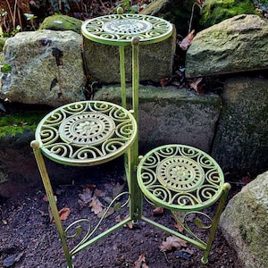 Portavasi, portafiori, verde antico, alto 66 cm, portavasi, portafiori, portavasi a più livelli con 3 ripiani