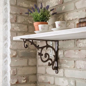 Regalwinkel Gusseisen 19x30cm Vintage - Regalhalter Wandhalterung Antik Stil Rustikal DIY Regalträger Landhaus Industrial Look Eckwinkel