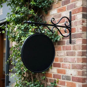 Wandhänger Ladenschild "Bistro" 50x52cm schwarzer Ausleger aus Metall Vintage Werbeschild für Restaurants & Cafe