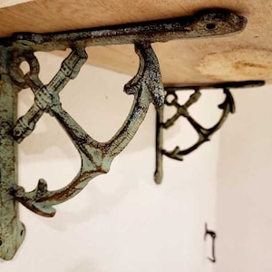 Maritime shelf bracket "Anchor" 19 x 19 cm cast iron shelf bracket shelf support corner bracket wall bracket shelf holder shelf support