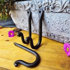 Set di 3 ganci appendiabiti, ganci da parete "fabbro" in ghisa, ganci appendiabiti nostalgici, ganci per giacche vintage, ganci fermacravatta, stile casa di campagna