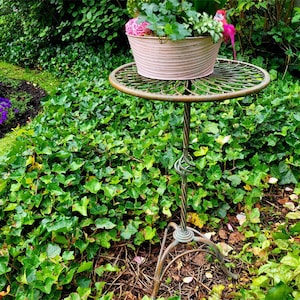 Nostalgic flower table for decorating & planting Side table wrought iron antique finish Plant table table for balcony / flower bed