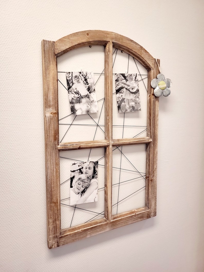 Deko Holzfenster 50x78cm wie Eiche Sonoma Landhaus Sprossenfenster Fensterrahmen Wanddeko image 6