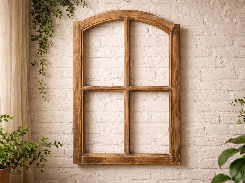 Deko Holzfenster 50x78cm wie Eiche Sonoma Landhaus Sprossenfenster Fensterrahmen Wanddeko image 11