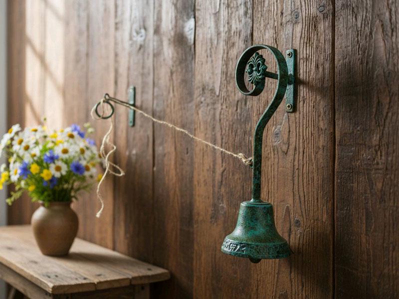 Sonnette d'entrée en fonte « Welcome » -Sonnette antique pour