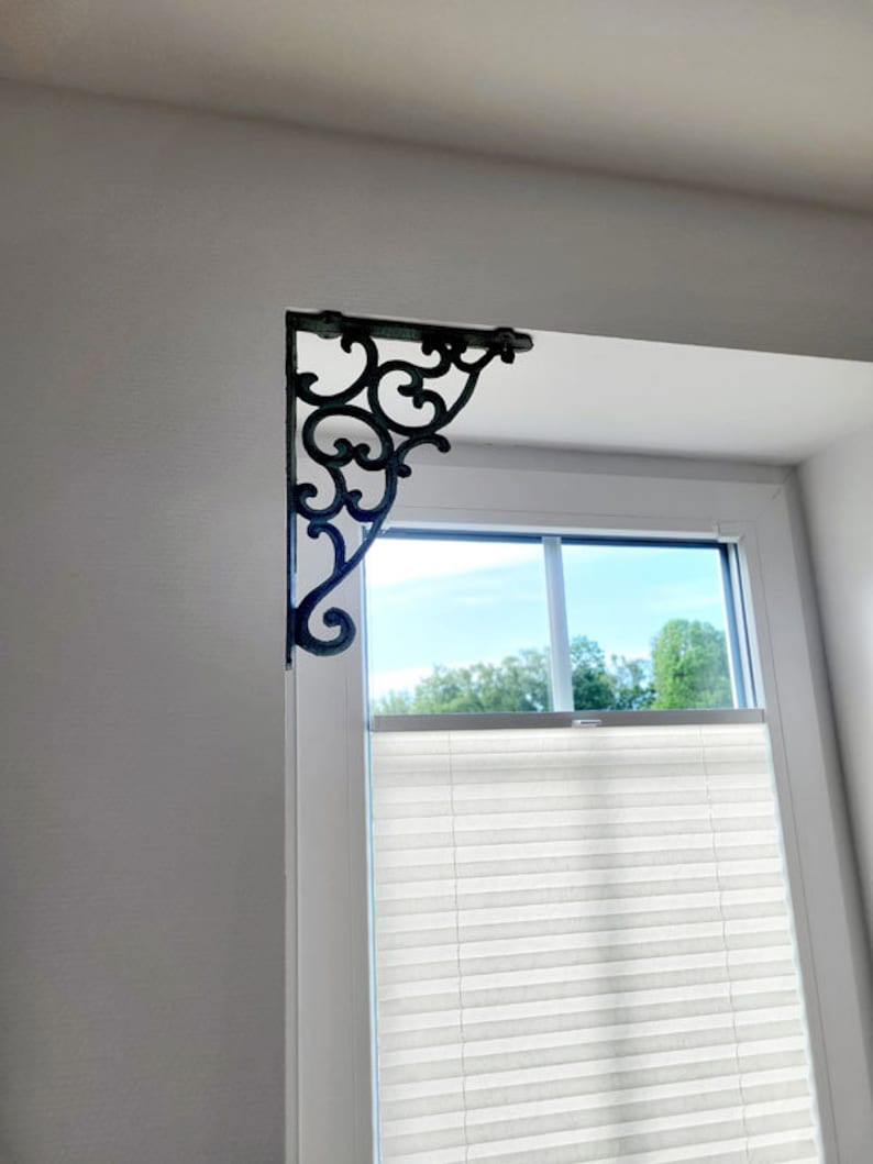 1 large vintage shelf bracket 24 x 33 cm, for building your own shelves, DIY shelf angle, cast iron shelf holder, shelf support, wall bracket, corner console image 5