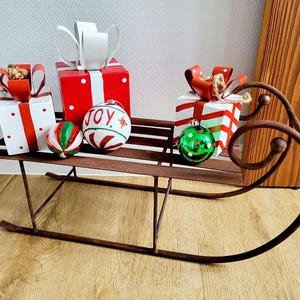 Rostiger Deko Schlitten 52cm lang Edelrost Weihnachtsdeko Fensterbank Winterdeko