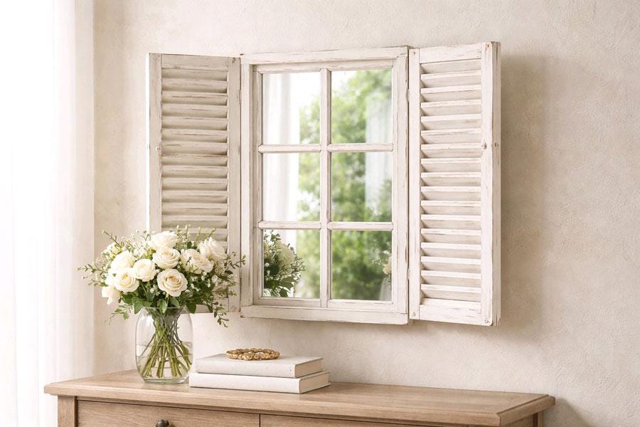Specchio Da Parete English Estate, Legno Intagliato Con Arco, Finitura Argento Antico, 20,9x28,9 Cm - 2