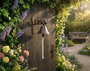 Small cast iron wall bell "Little Bird" - front door bell, garden bell, doorbell, house wall decoration, garden shed decoration, playhouse decoration, garden hut
