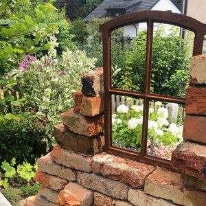 Cast iron stable window 47 x 63 cm barn window cast window for garden wall ruin old steel window brick wall window brick wall