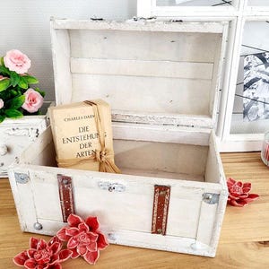 Shabby Chic wooden case 30 x 20 cm treasure chest wooden box photo box photo box treasure chest Advent box white Christmas decoration Advent calendar