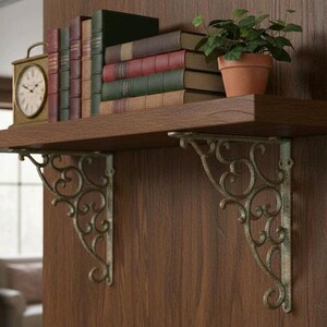 1 large vintage shelf bracket 24 x 33 cm, for building your own shelves, DIY shelf angle, cast iron shelf holder, shelf support, wall bracket, corner console image 6