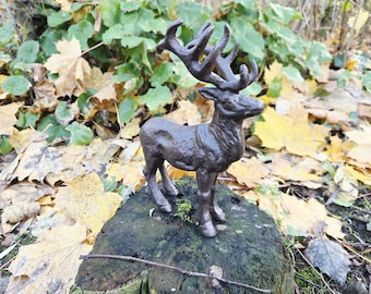Large winter figure "Standing Deer" made of 1.3kg cast iron, Christmas decoration, window sill decoration, woodland animal, elk, winter decoration