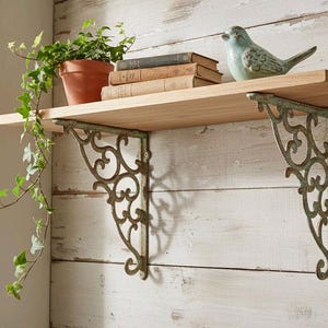 1 Stück großer Vintage Regalträger 24x33cm Regalwinkel Gusseisen Eckwinkel Regalhalter Regalbodenhalter Wandwinkel Eckkonsole