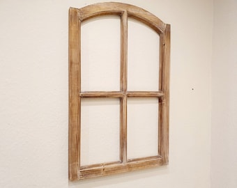 Deko Holzfenster 50x78cm wie Eiche Sonoma Landhaus Sprossenfenster Fensterrahmen Wanddeko