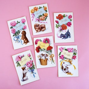 Lot de 6 cartes postale "Bonne fête" 60's