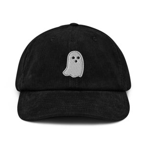 Limited Run Corduroy Embroidered Ghost Hat // Embroidered cap