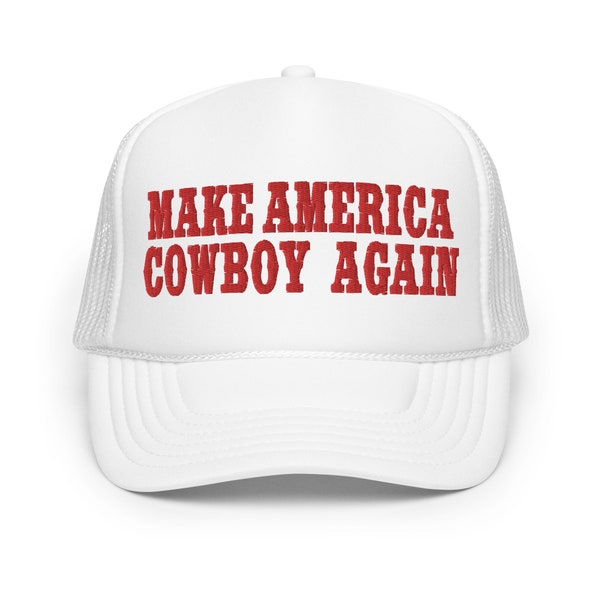 Make America Cowboy Again Trucker Hat, Red White and Blue, America Hat, Fourth of July Shirt Hat, USA hat, 4th of July, 1776 Hat