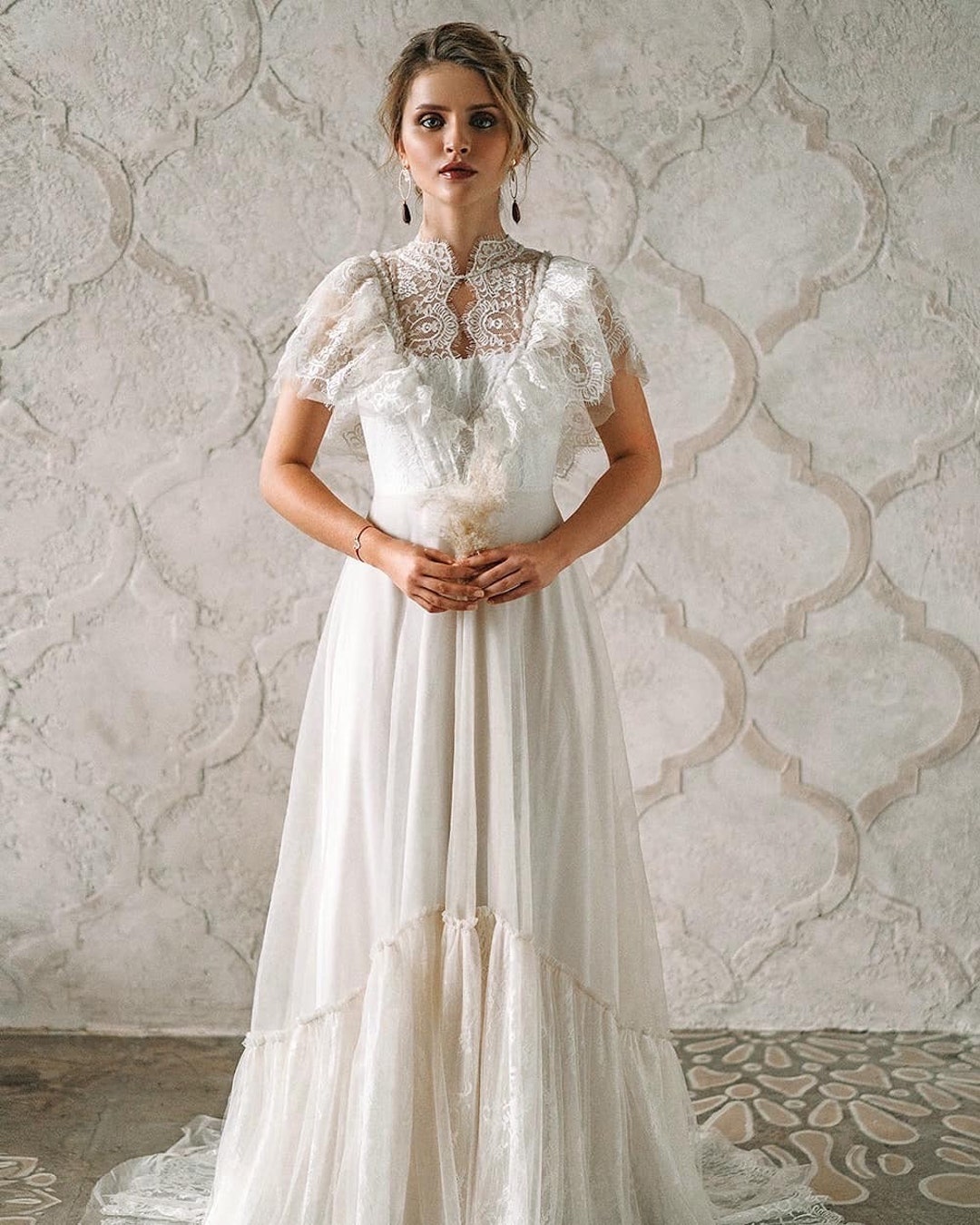 Boho Lace Wedding Dresses A Line Princess main image 1